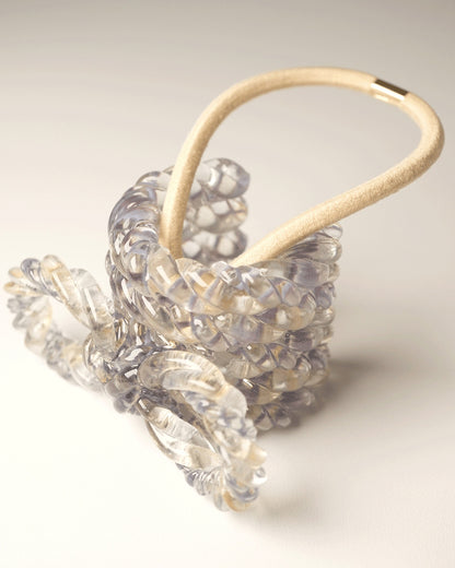 RIBBON ROPE HAIR CUFF silver gold mix