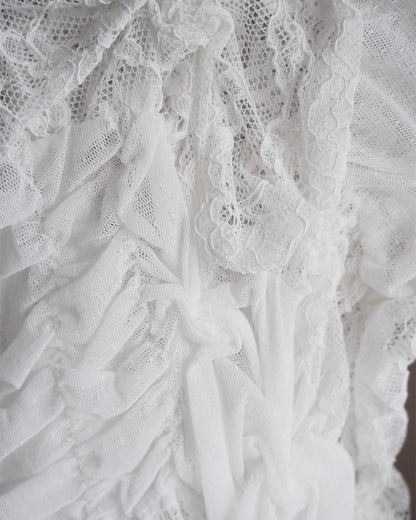 Stand neck shirring pullover