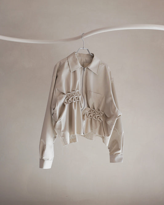 Zip shirt jacket Beige