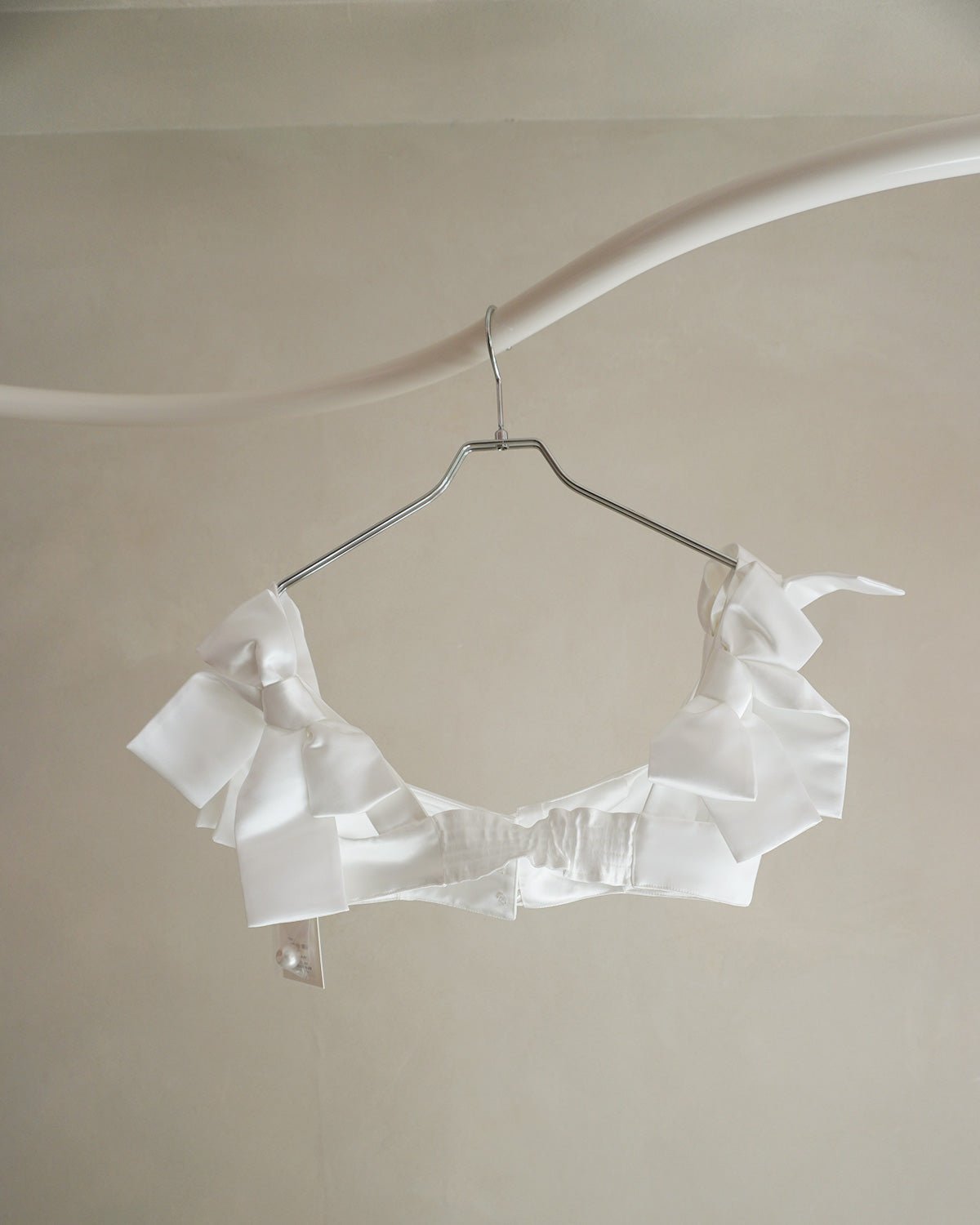 satin ribbon pearl bustier