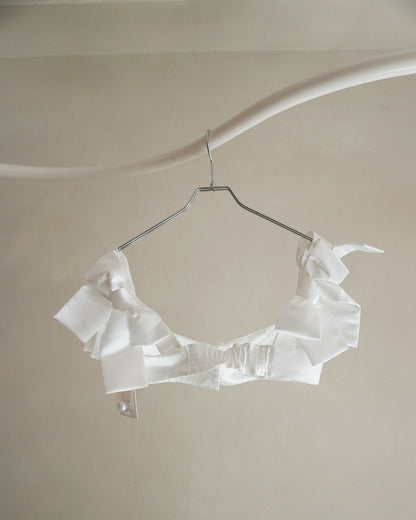 satin ribbon pearl bustier