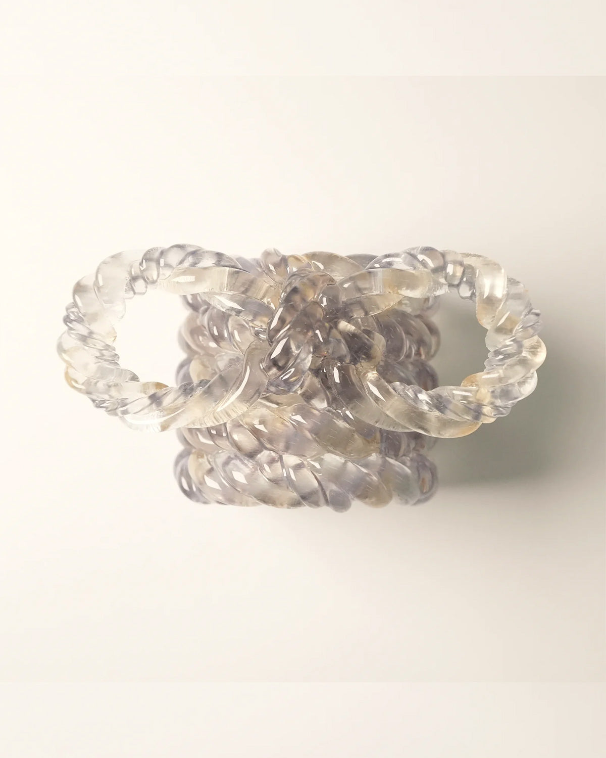 RIBBON ROPE HAIR CUFF silver gold mix