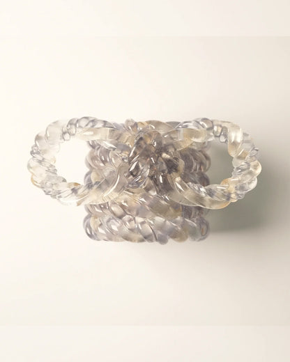 RIBBON ROPE HAIR CUFF silver gold mix