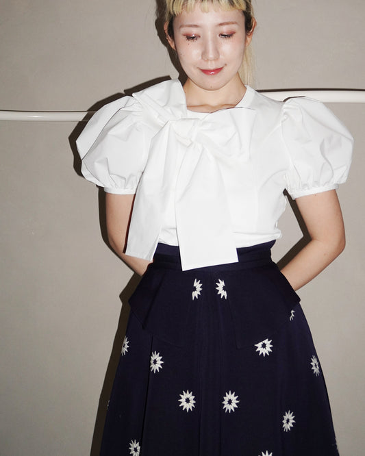 ribbon puff sleeve tshirts