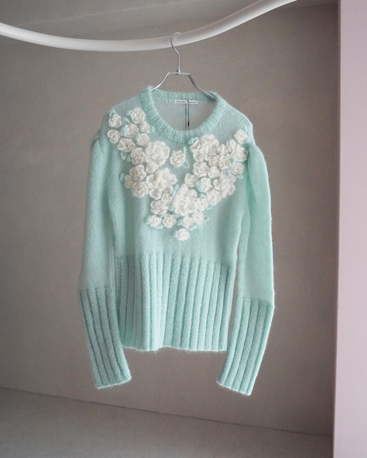 Hand Knit Rose Canvas Sweater