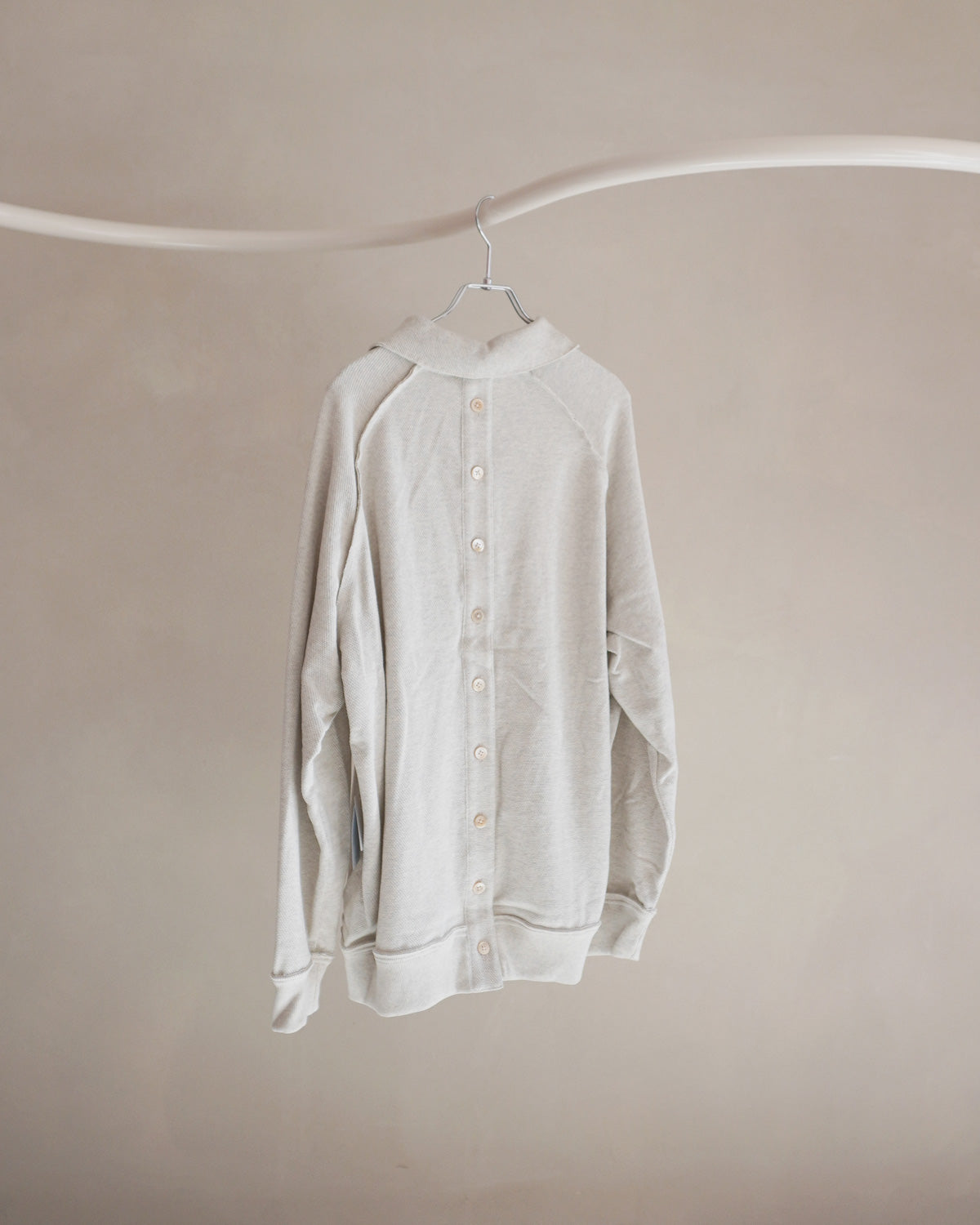 Raw edge loose polo Beige