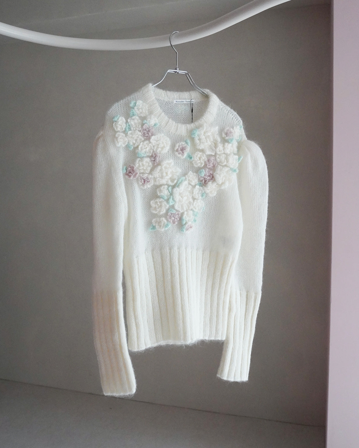 Hand Knit Rose Canvas Sweater