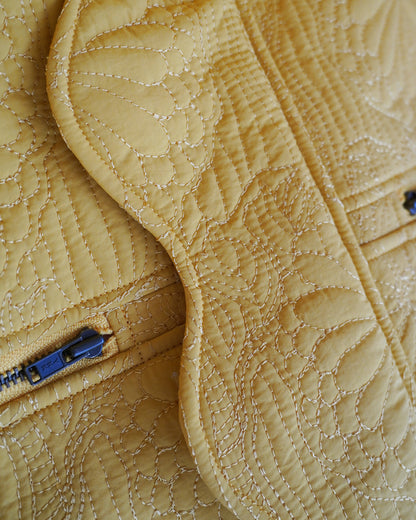 KIKU quilted cropped jacket yellow