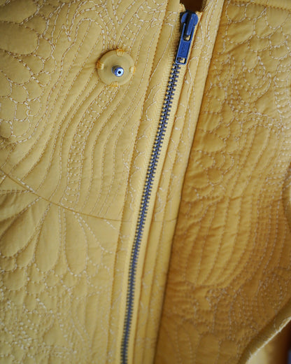 KIKU quilted cropped jacket yellow