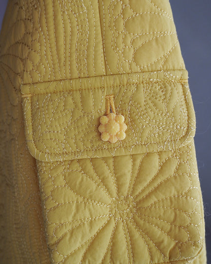 KIKU quilted cropped jacket yellow