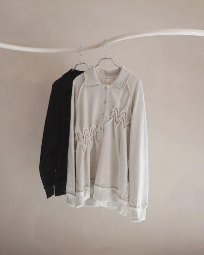 Raw edge loose polo Beige