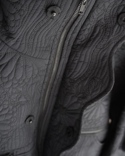 KIKU quilted cropped jacket yellow