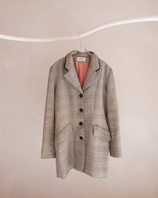チェック柄ブラウンジャケット