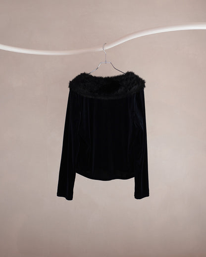 ふわふわ襟のカーディガン