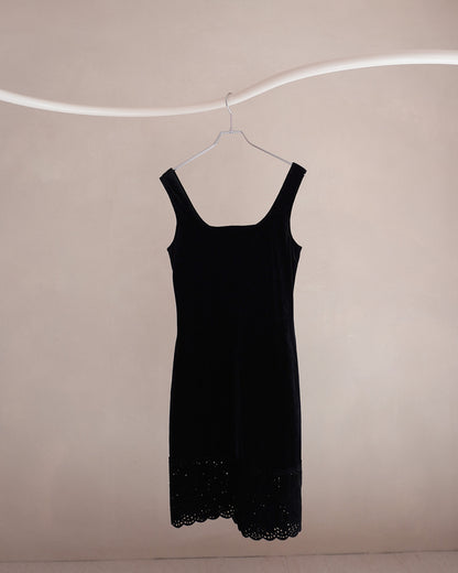 ベロアスカラップノースリーブワンピ