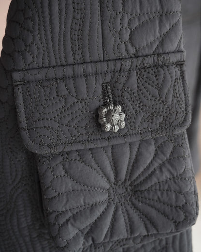 KIKU quilted cropped jacket yellow