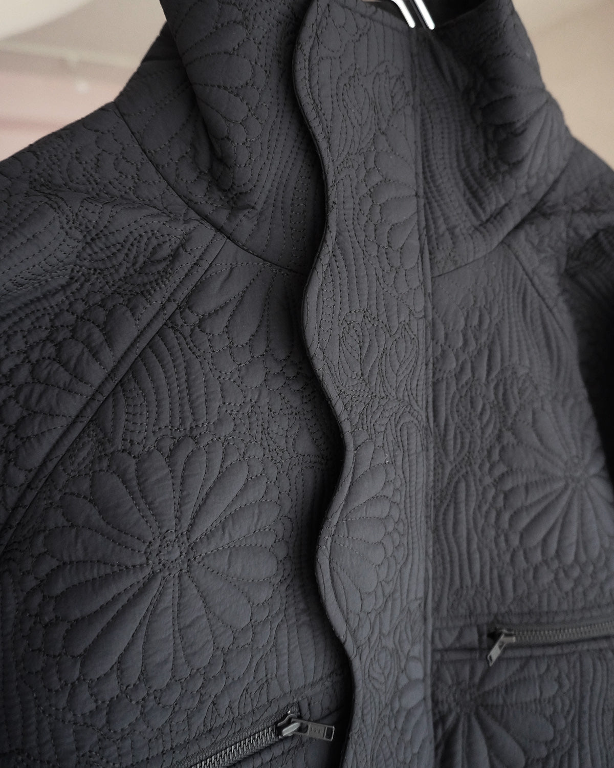 KIKU quilted cropped jacket yellow