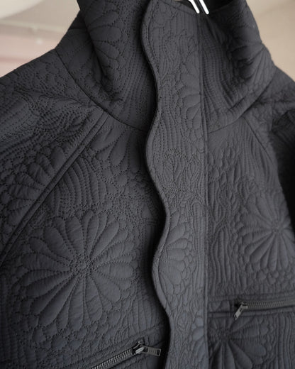 KIKU quilted cropped jacket yellow