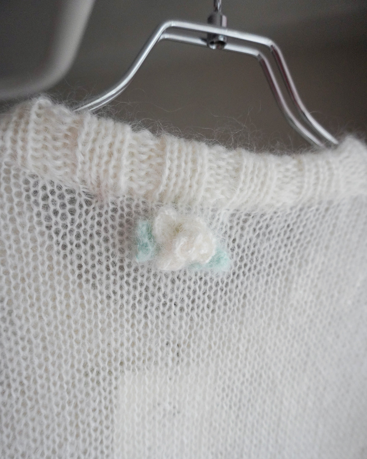 Hand Knit Rose Canvas Sweater