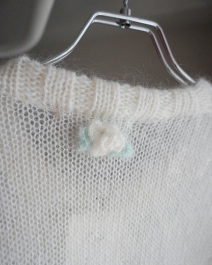 Hand Knit Rose Canvas Sweater