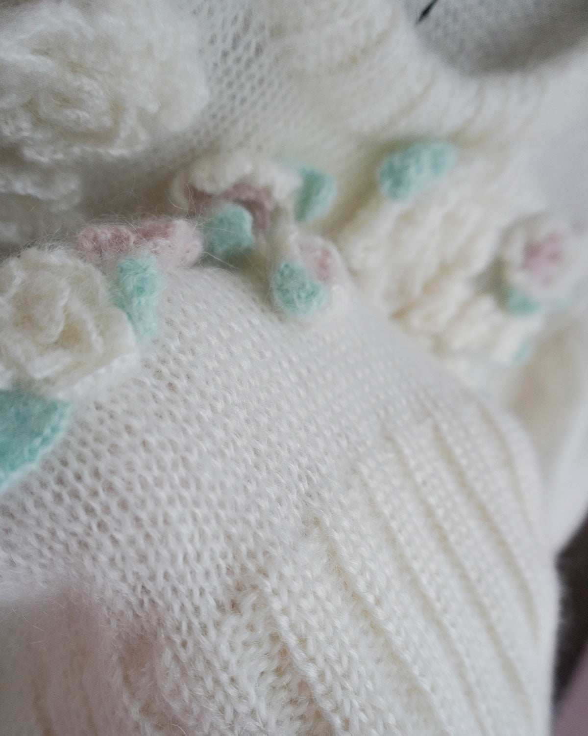 Hand Knit Rose Canvas Sweater