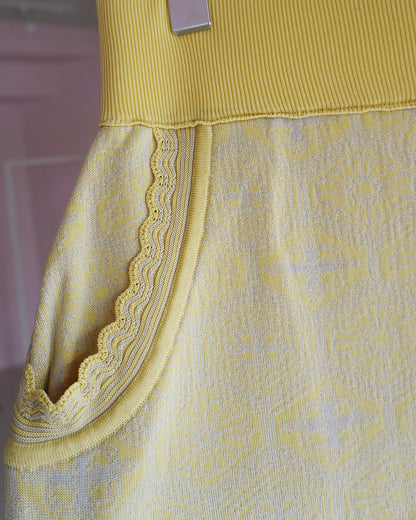 KIKU tight skirt yellow