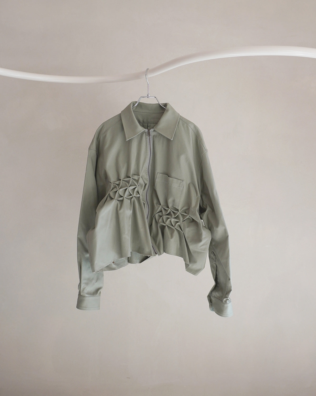 Zip shirt jacket Green
