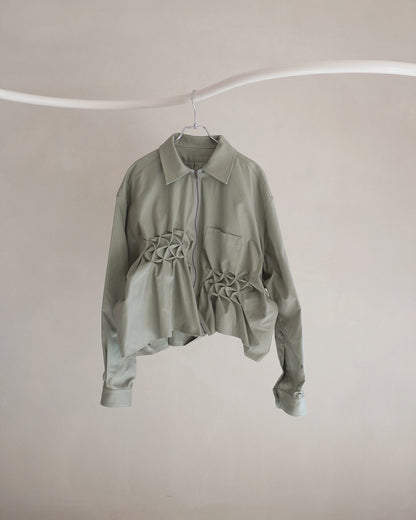 Zip shirt jacket Green