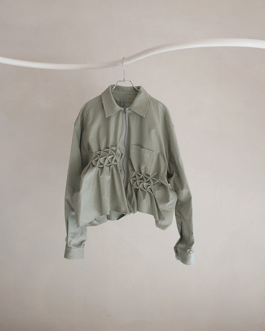 Zip shirt jacket Green