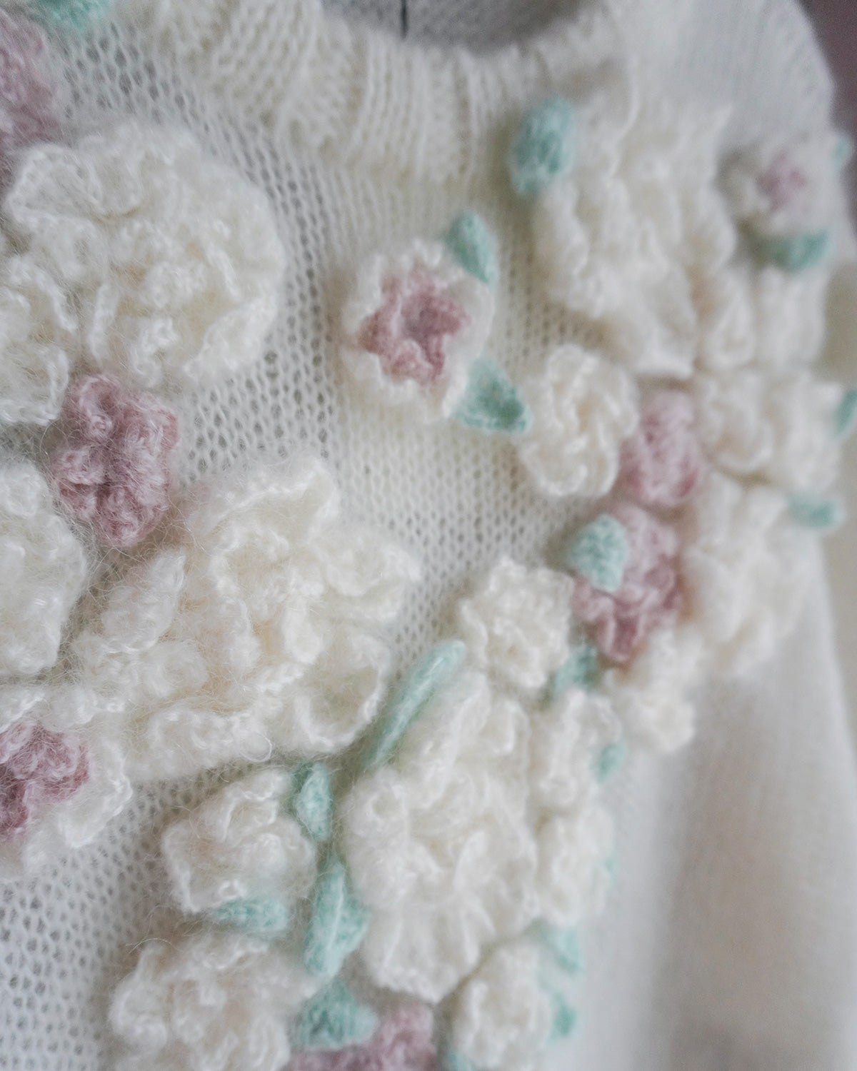 Hand Knit Rose Canvas Sweater