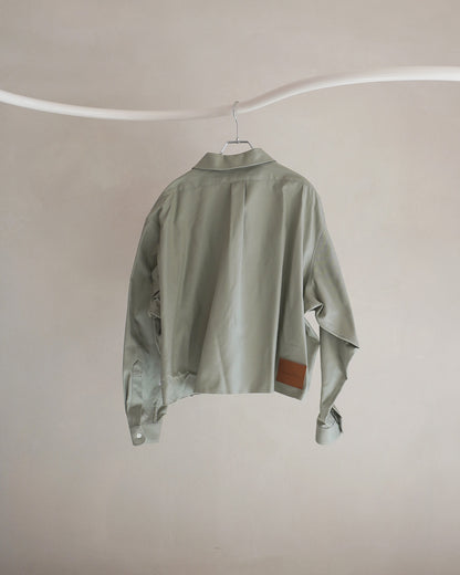 Zip shirt jacket Green