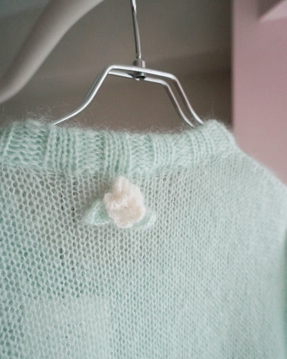 Hand Knit Rose Canvas Sweater