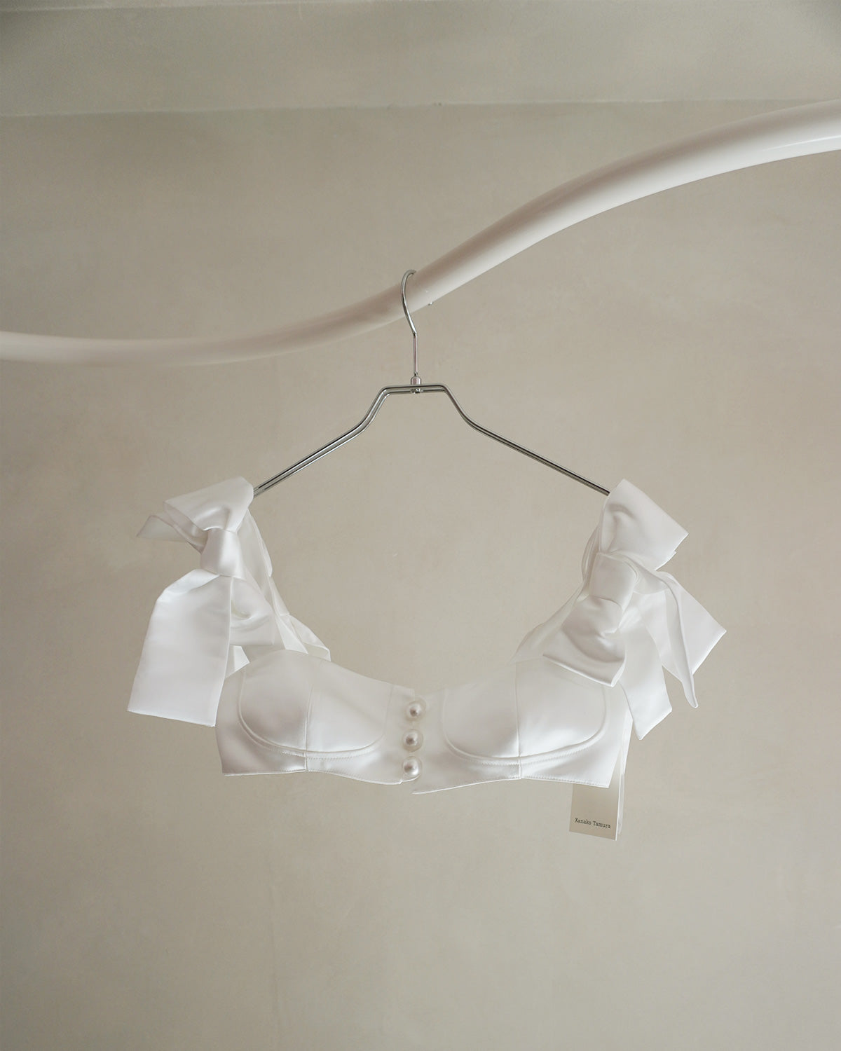 satin ribbon pearl bustier