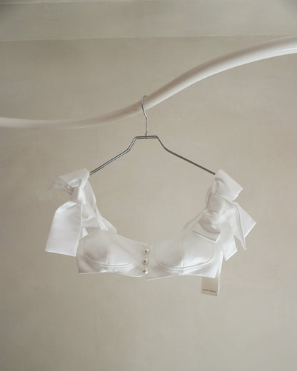 satin ribbon pearl bustier