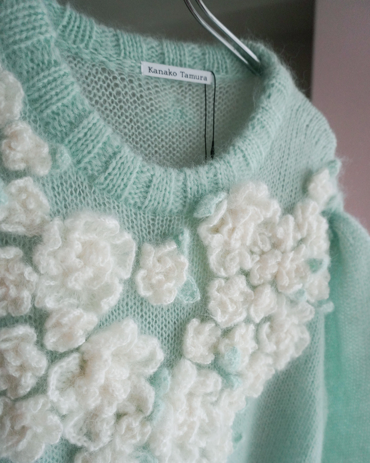 Hand Knit Rose Canvas Sweater