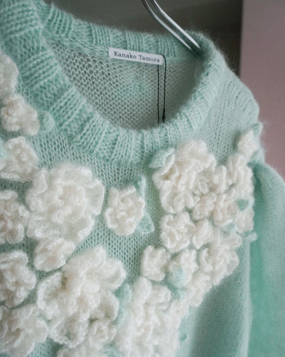 Hand Knit Rose Canvas Sweater
