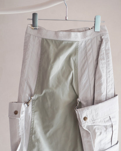 Military shrink pleats skirt Greige