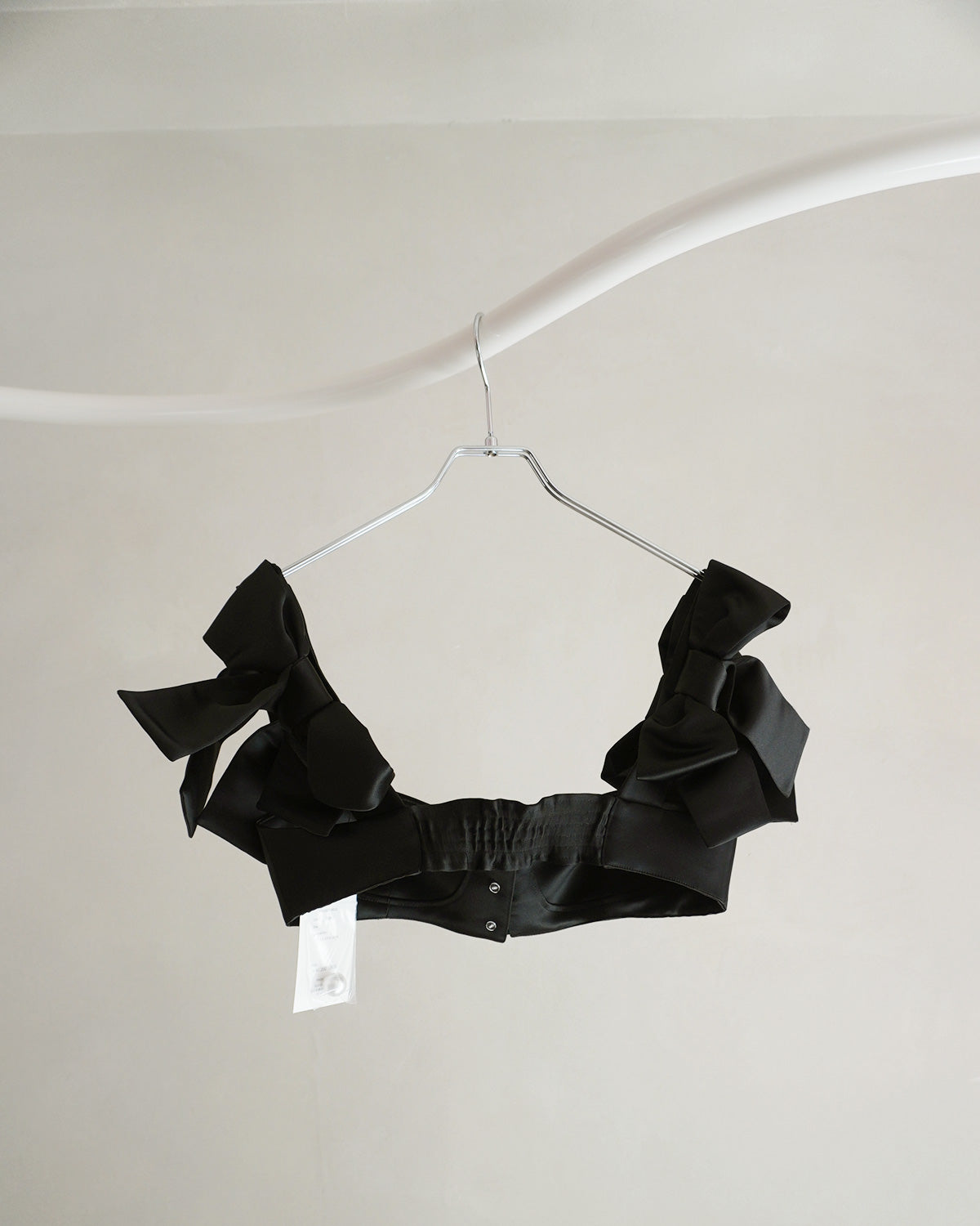 satin ribbon pearl bustier