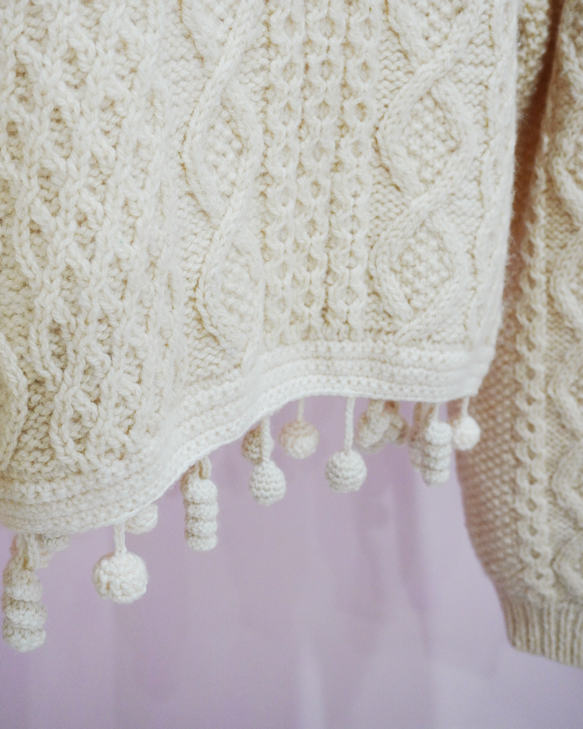 cardigan with pompom（remake knit）