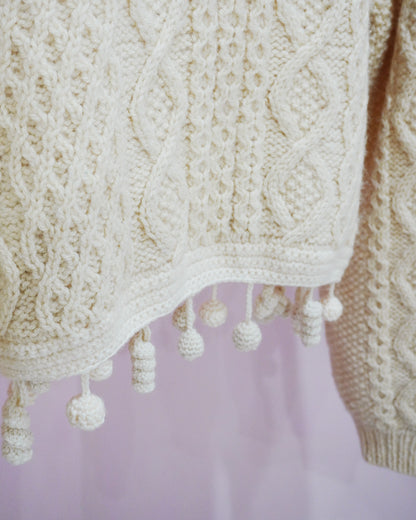 cardigan with pompom（remake knit）