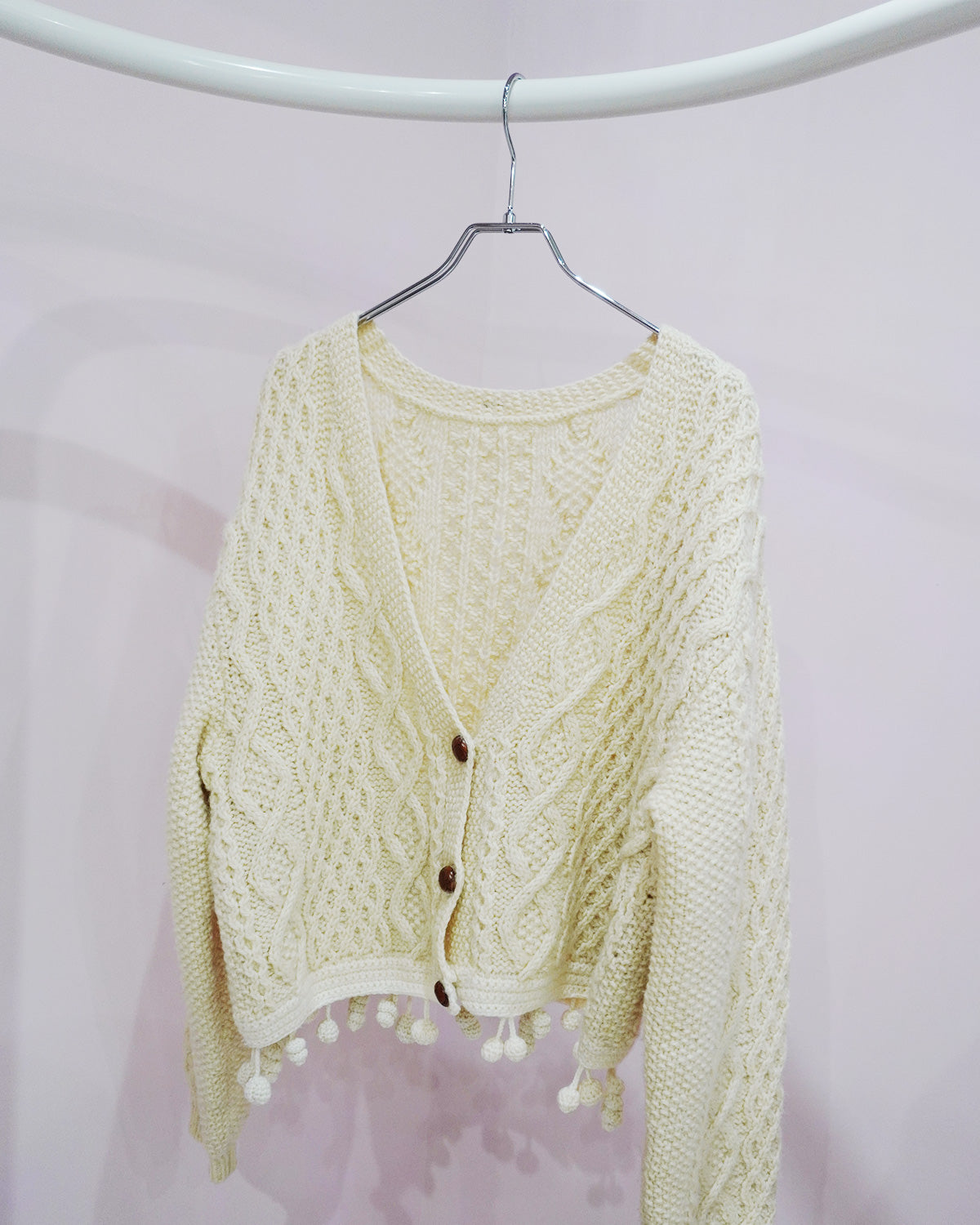 cardigan with pompom（remake knit）