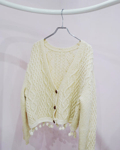 cardigan with pompom（remake knit）