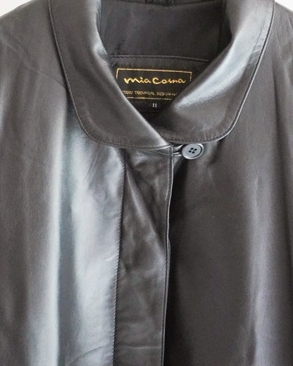 ブラックレザーコート