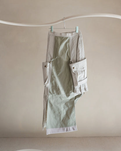 Military shrink pleats skirt Greige