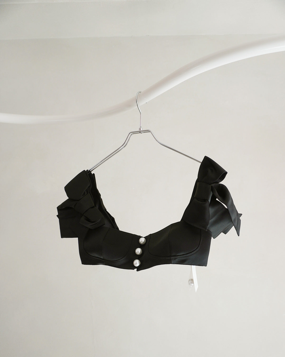 satin ribbon pearl bustier