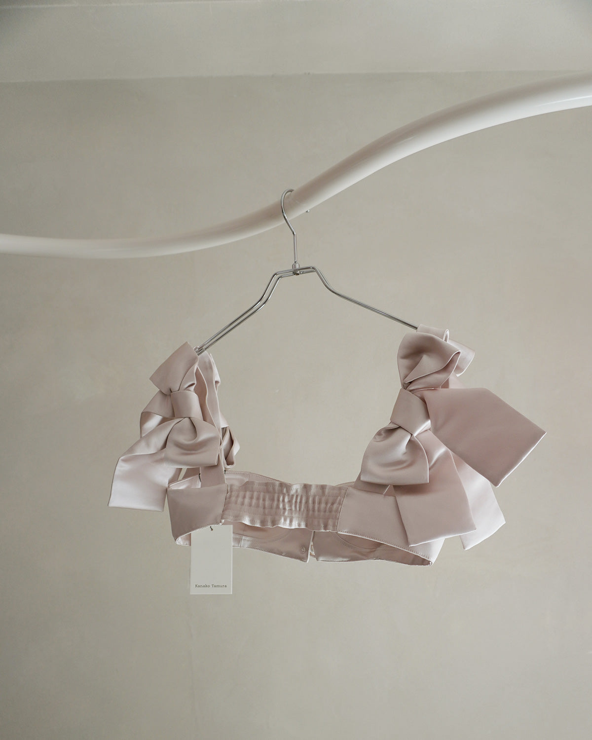 satin ribbon pearl bustier