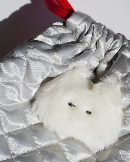 ちいさなねこのてづくりぬいぐるみ巾着