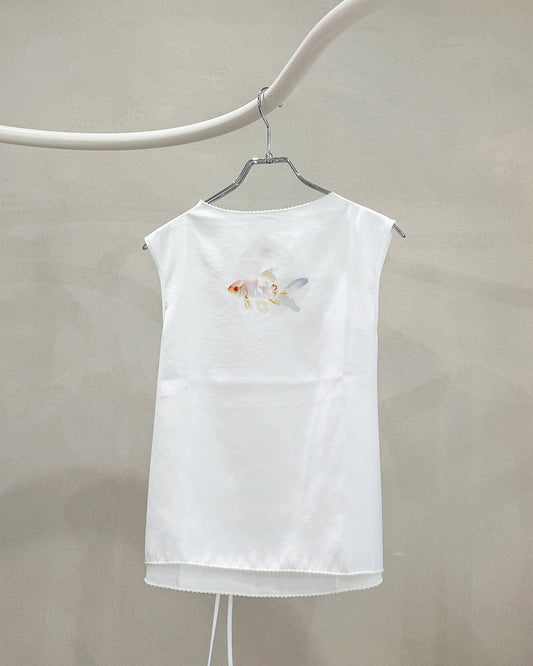 Goldfish Bowl Tank Top White Goldfish