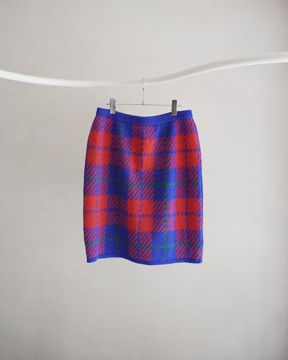 チェック柄ニットスカート