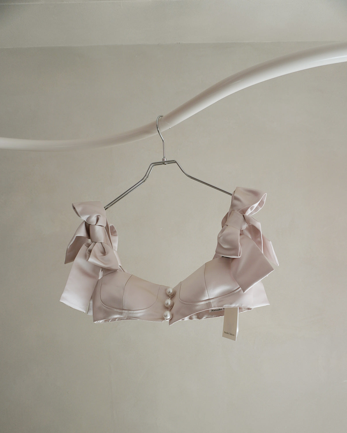 satin ribbon pearl bustier